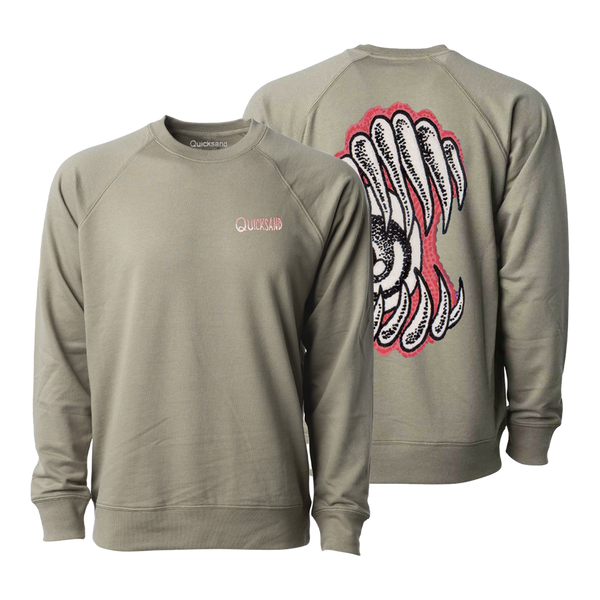 Teeth Monster Olive Crewneck