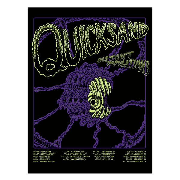 Distant Populations Screen Printed Glow in the Dark Black Poster