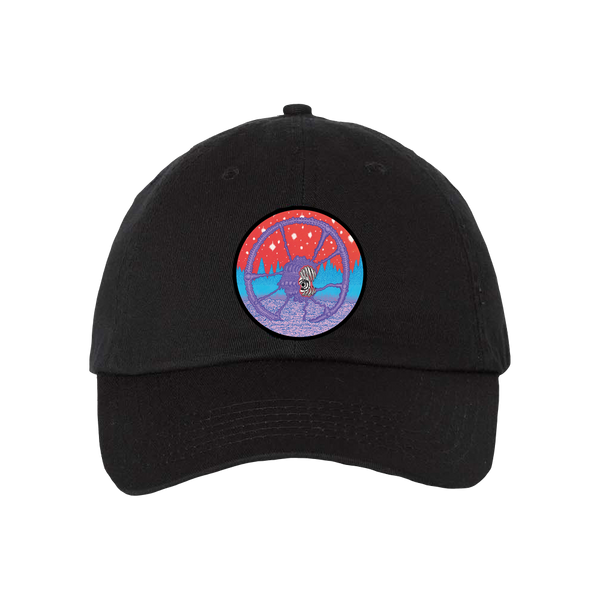 Distant Populations Dad Hat Embroidered Patch Black