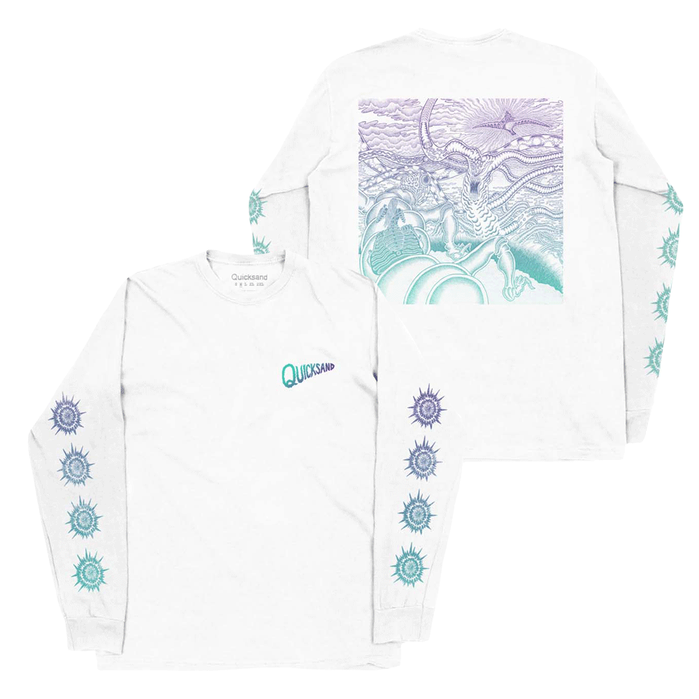 Distant Populations Creature Longsleeve White Tee | Quicksand US