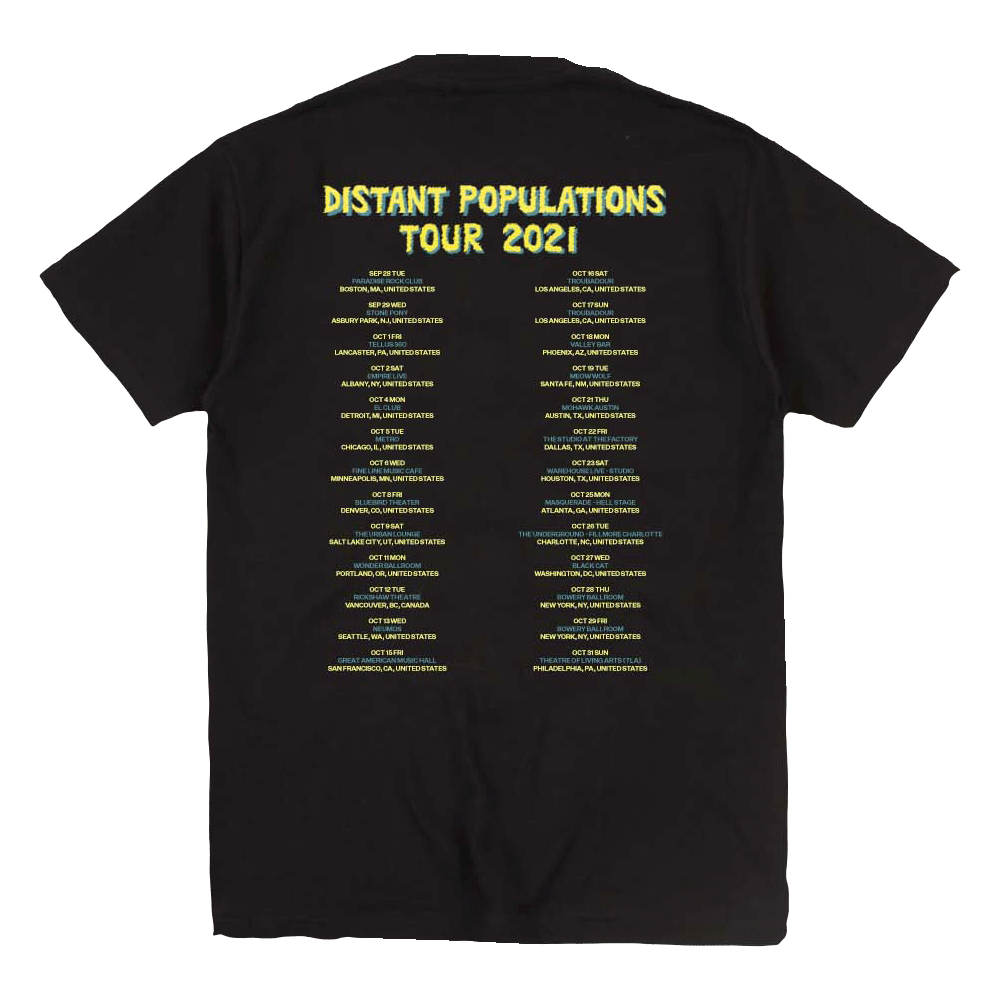 Distant Populations Tour Back Black Tee | Quicksand US